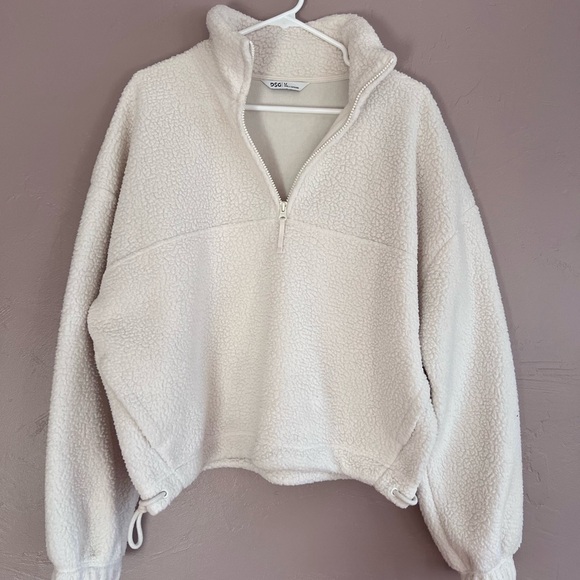 DSG Women's White Fleece Pullover Teddy, Size Medium - Picture 2 of 5